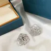 2022 orecchini in argento sterling puro 925 di marca orecchini a forma di fiore di rosa orecchini con diamanti raffinati di marca di lusso di alta qualità Lady4833003