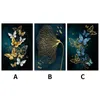 Paintings Blue And Gold Colorful Insects 3 Board Canvas Painting Poster Art Home Room Decoration