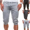 Мужские брюки мужские тренажерный зал Летние шорты бегуны бегущие карманные кружева HLAF эластичные талии повседневные спортивные штаны