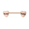 YYJFF D1003 Heart Nipple Ring Copper Titty Time 14 GA 16 mm Length