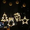 Christmas Bell Snowman Star Light Holiday Venster Opknoping String Decor Led Sucker Lights Battery Power Christmasday Garland voor Home Decoratieve Bells