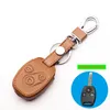 High quality Genuine Leather key chain ring cover case holder car styling For Honda CRV Fit Pilot Honda Accord Civic 3 Button2599905