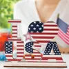 Newamerican Independence Day Party Trä Skrivbord Dekoration Ära Peace Family Frihet Jag älskar USA Office Home Table-Top Ornament Ewa4655