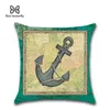 Cuscino / cuscino decorativo verde cartone animato vita marina stampa 45 * 45 cm cuscino copertura biancheria tiro in lino auto decorazione domestica decorativa federa