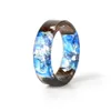 Wood Resin Ring Transparent Epoxy Fashion Handmade Dried Flower Wedding Jewelry Love for Women 2019 New Design