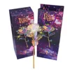 24K Gold Folia Rose kwiat Sztuczne Róża Kwiat Bukiet LED Galaxy Rose Flower Walentynki Prezenty na Sypialnia Wystrój Domu 210624