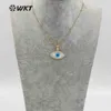 WT-JN047 Natural White Shell Evil Eye Pendant With Gold Bezel Women Dainty Shell Jewelry Bohe 18'' Inch Gold Layer Necklace X0707