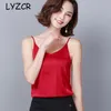 Silk Tank Tops For Women Summer Sleeveless White Halter Top Women Satin Silk Spaghetti Strap Top Female Plus Size 5XL Camisole 210308