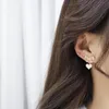 Stud Korea Design Fashion Jewelry Zircon 925 Silver Needle 14K Real Gold Earrings Elegant Bow Love Pearl Women