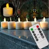 Pacote de 6 Controlador Remoto Dança Flameless Dança LED Velas Luz Quente Branca Bateria Operado Movimento Wick Chá Luzes Com Temporizador D2.5