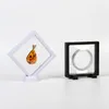 9*9*2 cm zwarte 3D drijvende fotolijst schaduwdoos sieraden display standaard ring hanger houder bescherming juwelen steen presentatie case klant afdrukken