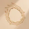 3Pcs/Set Snake Chain Sequin Tassel Anklet Set For Women Girls Bohemian Leg Gold Color Ankle Barefoot Beach Jewelry Gift