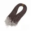 2mm Waxed Cord Adjustable Braided Rope String Necklace Chain with Lobster Clasp DIY Jewelry Making findings accessories