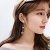Moda coreana strass stella imita perla nappa orecchino donna colore argento elegante gioielli da sposa regalo Brinco I-417 lampadario pendente