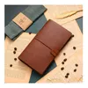 A6 Retro notebook diary notepad vintage PU leather replaceable stationery gift traveler's planner drop 210611