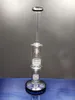 pipa de agua de vidrio bong pipa de color negro con percolador de jaula de pájaros plataforma petrolera de dos funciones 14.4mm conjunta zeusartshop