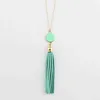 Monogram Acrylic Disc Blanks Long Chain Pendant Boho Velvet Tassel Necklace for Women Femlae Fashion Jewelry G1206