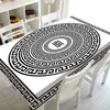 Black White Greek Key Tablecloth Table Cloth for Birthday Party Decor Elegant Meander Border Rectangle Square Tablecover 211103