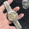 1 Farbe Luxusuhr 36mm Diamant Herrenuhren. Nummer Montre de Luxe 2813 Automatik Stahl Schwimmen Wasserdichte Damenuhren