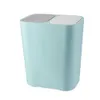 Trash Can Rectangle Plastic Push-Button Dual Compartment 12liter Recycling Waste Bin Garbage J8 #3 210728