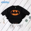 Camicia Batman per ragazzi e ragazze all'ingrosso di fabbrica tinta unita lavorata a maglia autunno inverno manica lunga kaki Halloween abbigliamento per bambini