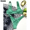 Riseado push up kvinnors badkläder sexiga bikini kvinnor baddräkter hög klippa thong Biquini grön baddräkt sommar set 210722