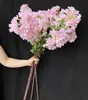 Bir Ipek Crape Myrtle Stem Yapay Ortak Crapemyrtle Çiçek 3 Dalları / Parça Düğün Centerpieces Ev Partisi Çiçek Aranjman Parçası