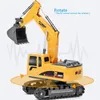 2.4Ghz 6 Channel 1:24 RC Excavator toy Engineering Car Alloy and plastic RTR For kids Christmas gift 220315