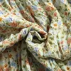 Новый Boho Green Floral Print Rayon морщина длинная юбка для юбки для женщин эластичная высокая талия Ruched Pliated Swing юбки пляж 210309