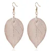 Factory Sale Gold and Silver Plated Real Leaf Specimens Leaves Charm Dangle Earrings