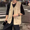 Herrenwesten 2021 High Street Ins Tide Card Machine kann Weste Sommer dünne Jacke dunkle Hip-Hop-Overalls lose Pferdeclip