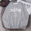 Palestine No Paris Gaza Printing Hoodie Loose Vintage Streetwear Soft Fashion Men Hoodies Large Size Male Sweatshirt H1218