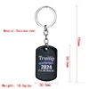 2024 Trump Keychain Party Supplies US President Election Flag Key Pendant Stainless Steel Tags I'll Be Back Keyring T9I001379