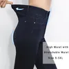 Women's Jeans Women's 2022 Women Pencil Pants High Waist Streetwear Denim Skinny Elastic Plus Size 3XL 4XL 5XL Black Trousers Female