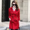 Women's Trench Coats Women's Nice Autumn Winter Women Double Breasted Plus Size 4XL Medium Long Slim Waterproof Raincoat Business