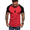 T-shirts van heren 2022 elastische heren korte mouw t-shirts Mannen zomer hoge kwaliteit raglan t-shirt mode hip hop top te-shirts eenvoudige splicing stijl