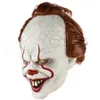 Silicone Film Stephen King's It 2 ​​Joker Pennywise Masque Full Face Full Face Horror Clown Masque de latex Halloween Partie Horrite Cosplay Prop Prop