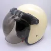 Мотоциклетные шлемы Headbone Винтажный шлем Casco Ретро Moto Motorbike белый с точкой объектива одобрено 3/4 открытое лицо