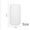US STOCK 16oz Sublimation Clear Glass Tumblers 12oz Frosted Cola Can Ice Watter Bottles Bamboo Lid Beer Cocktail Cups Whiskey Coffee Mug Iced Tea Jar Mugs