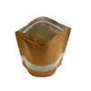 100 stks Gold Embassed Standing Packaging Rits Ziplock Bag met duidelijke venster Resclable Packing Mylar Golden Pouch