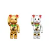 Bearbrick 400 Electroplating 골드 럭키 럭키 고양이 그림 테이블 장식