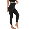 Chrleisure Women Workout Leggings High Waist Gym Sweat Body Shaper Sportkläder Fitness Bastu Tummy Slimming Control Legging 211014