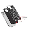 Luxuxy Electroplate Rhinestone Defleder Phone Fodral för iPhone 13 12 Mini 11 Pro Max XR XS 8 7 Plus LG Stylo6 Stylo5 Bling Fashion Leopard Skriv ut Stötskyddad täcke