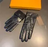 Casual Metal Letter Leather Gloves 100% Sheepskin Mantens Högkvalitativa kvinnor Glove Winter Warm Drive Mitten med plysch foder245U