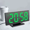 デジタルアラーム時計LEDミラー電子クロック大型LCDディスプレイクロック温度カレンダー付きノイズのないデジタルテーブルクロック211111