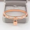 Luxury Hollow Letter Lock Charm Bracelets With Box Titanium Steel Couples Bangle Simple Seiko Fashion Bracelet