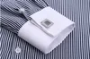 Homens Slim Fit French Cufflinks Camisa Não Ferro de Manga Longa Algodão Masculino Smoking Camisa Formal Mens Vestido Camisas com algemas francesas P0812