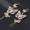 Dangle & Chandelier 1 Pair Women Girls Butterfly Earrings Punk Style Hollow-Out Pendant Alloy Jewelry Accessories