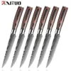 XITUO Steak Knife Set Damascus Pattern Stainless Steel Serrated Knife Beef Cleaver Multipurpose Restaurant Cutlery Table Knife2555290