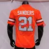 NCAA College Oklahoma State Osu Football Jersey Sanders Orange White Size S-3XL All Gestikt borduurwerk